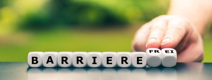 © @shutterstock Buchstaben Würfel mit der Bezeichnung Barrierefrei